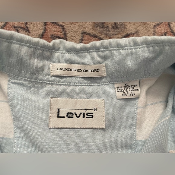 Levi’s Vintage Blue & White Collared Short Sleeve Casual Button Down Men’s XL - Picture 2 of 6
